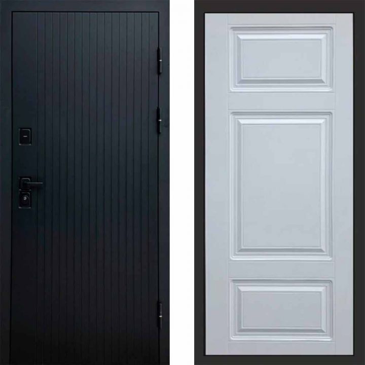 Входная дверь Termo-door Твист BLACK Лион Белый Софт