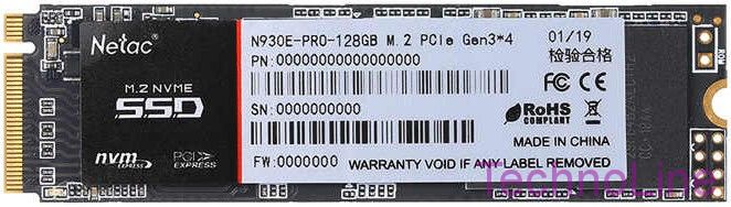 Накопитель SSD M2 128Gb Netac NT01N930E-128G-E4X