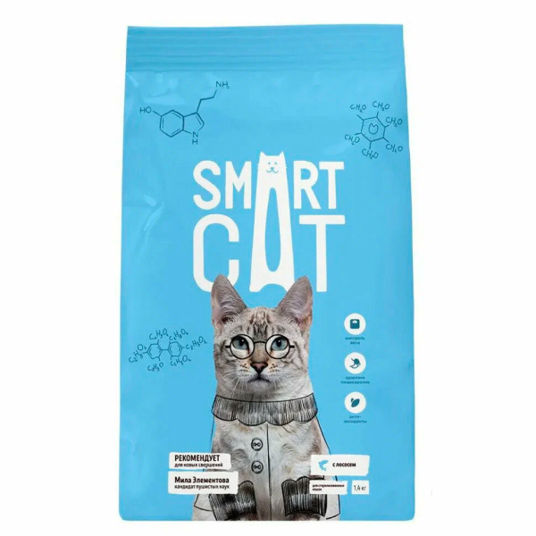 Сухой корм для стерилизованных кошек Smart Cat с лососем