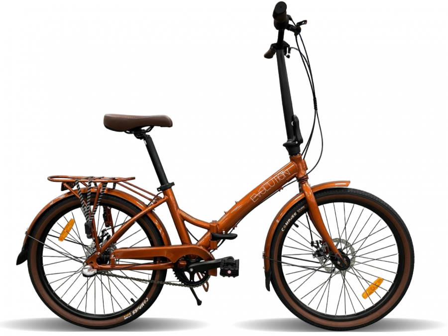 Складной велосипед EVOLUTION Town-3 24 (2024) (Коричневый)
