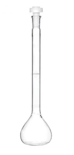 Колба мерная 2а-250-1, 250 мл, 1-го кл.точности, пластиковая пробка (ГОСТ 1770-74)