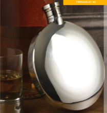 Фляжка прямоугольная из британского пьютера Эллипс Ellipse Pewter Hip Flask