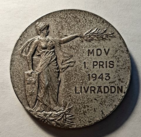 медаль 1943 Швеция Серебро AUNC Редкость WW II