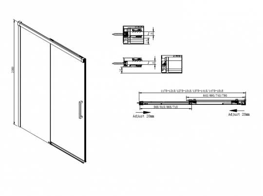 Душевая дверь в нишу CEZARES PREMIER-SOFT-W-BF-1-120-C-Cr-IV схема 5