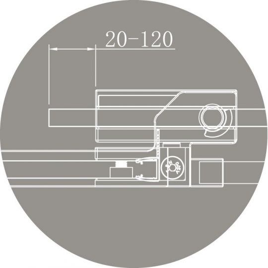 Душевая дверь в нишу CEZARES SLIDER-B-1-90/100-BR схема 21