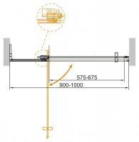 Душевая дверь в нишу CEZARES SLIDER-B-1-90/100-GRIGIO схема 9