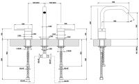 Gessi Flessa смеситель для раковины 54012239 сталь браш схема 1