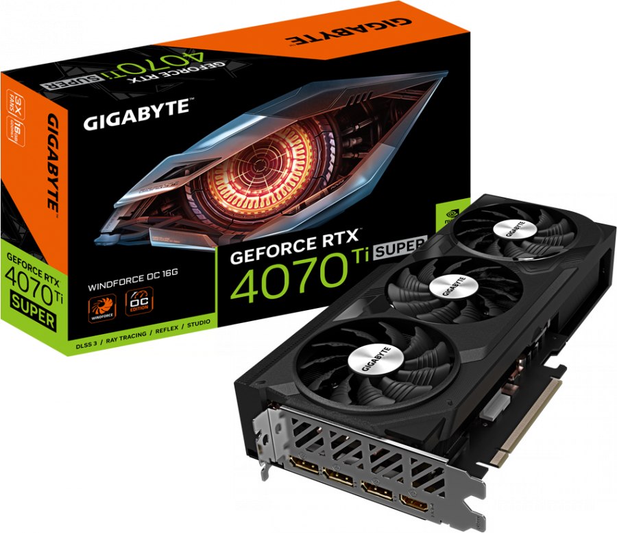 Видеокарта GeForce RTX 4070Ti Super 16Gb Gigabyte GV-N407TSWF3OC-16GD