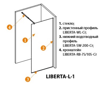 Душевая перегородка CEZARES LIBERTA-L-1-100-C схема 4
