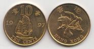 Гонконг 10 центов "Возврат Гонконга под юрисдикцию Китая" 1997 год UNC