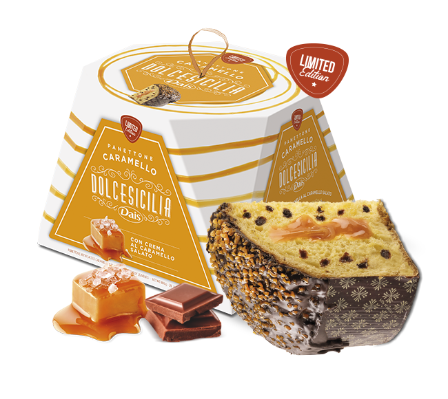 Панеттоне Соленая карамель Dolce Sicilia 800 г, Panettone al caramello salato 800 g