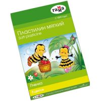 Пластилин мягкий (восковой), 8 цветов, 120 г, Гамма "Пчелка", со стеком