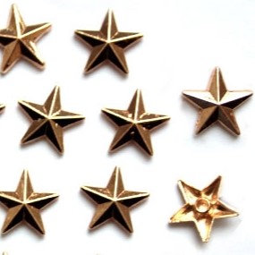 Декор Звезда золотая металл с крепежом 15 мм 5 комплектов в упаковке (МТ-1899-000606)