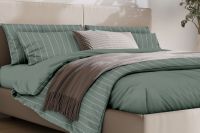 Поплин 2-х спальный [оливковый] Комплект постельного белья SONNO Полоска цвет Оливковый постельное белье