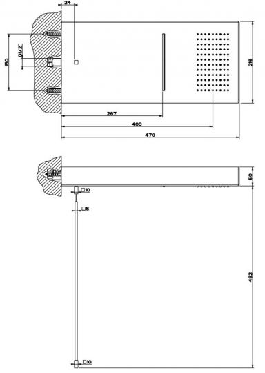 Тропический душ Gessi Segni 49х21,6 см 32862 ФОТО