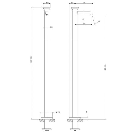 Изображение Напольный смеситель Gessi Origini 66095