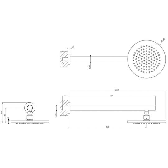 Лейка для верхнего душа Gessi Minimalistic Shower 54149 ФОТО