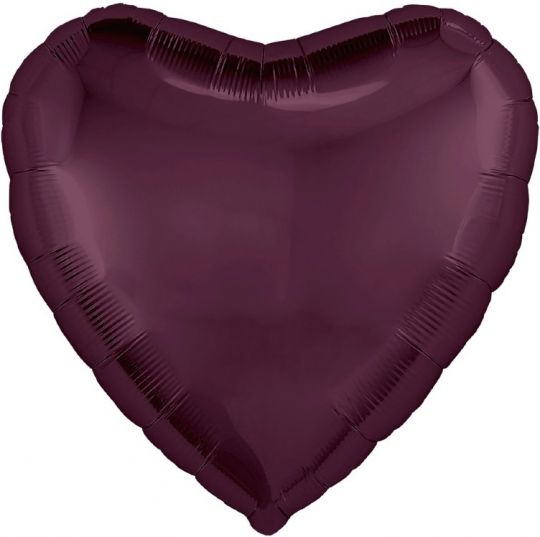 Сердце тёмная вишня шар фольгированный с гелием
