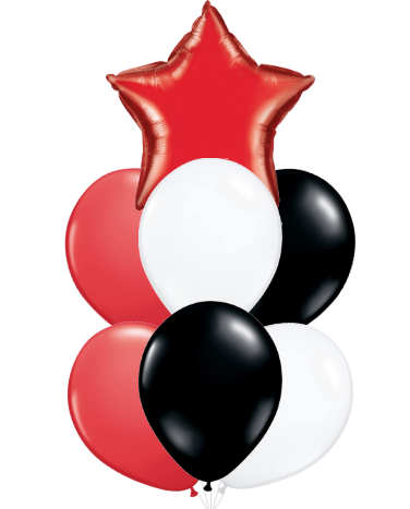 Фонтан 7 шаров красный и черный