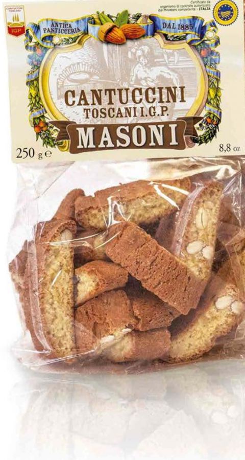 Печенье Кантуччини тосканские IGP Masoni, 250 г; Cantuccini Toscani IGP 250 g