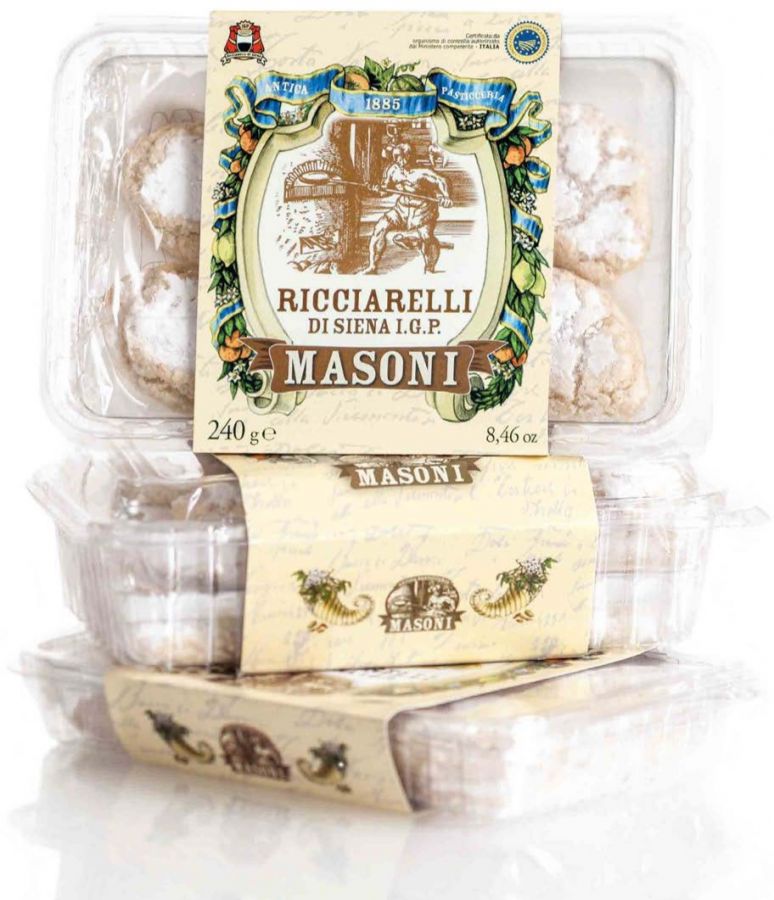 Печенье Риччарелли Сиена IGP Masoni, 180 г; Ricciarelli di Siena IGP alla mandorla 180 g