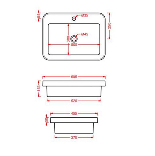 Раковина прямоугольная Artceram Fuori Scala TFL034 60х45 ФОТО