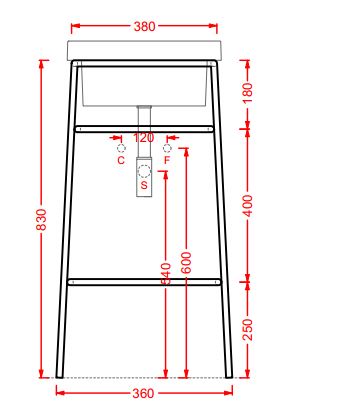 Консоль для раковины напольная Artceram Fuori Scala ACA054 38х38 ФОТО