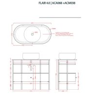 Шкаф Artceram Flair 4.0 950x480х755 мм с выдвижным ящиком для консоли ACM038 схема 2