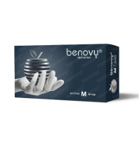 BENOVY Nitrile MultiColor BS, перчатки нитриловые, белые, 50 пар в упаковке