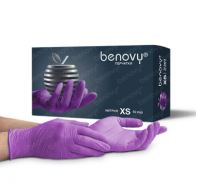 BENOVY Nitrile MultiColor, перчатки нитриловые, сиреневые, 50 пар в упаковке