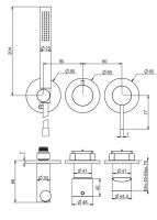 Смеситель для ванны c душем Fima carlo frattini Spillo up F3049X8NS схема 2