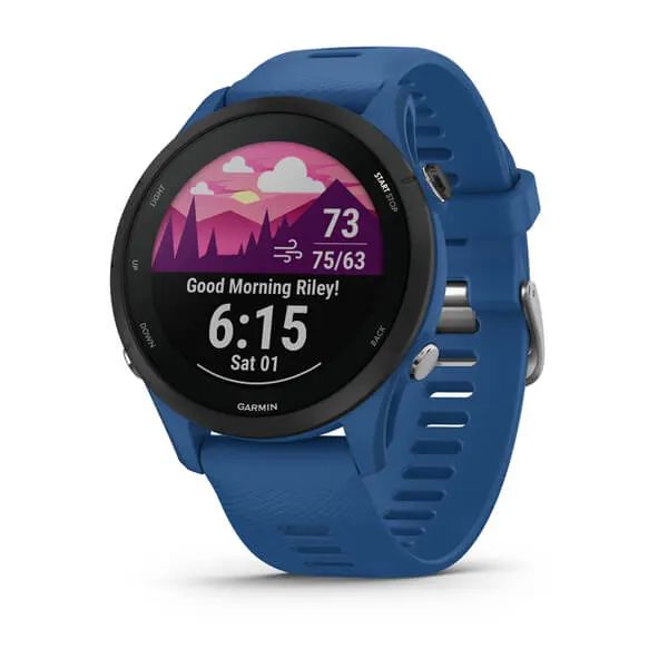 Умные часы Garmin FORERUNNER 255 с синим ремешком