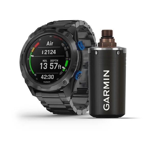 Комплект Garmin Descent Mk2i титановые с DLC-покрытием и черным титановым ремешком + датчик Descent T1