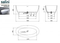 Отдельностоящая каменная ванна Salini Alda Nuova 160х80 схема 4