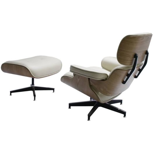 Кресло EAMES LOUNGE CHAIR и оттоманка EAMES LOUNGE CHAIR 
бежевые