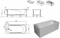 Гидромассажная ванна Kolpa San String 170 (Стринг) 170x75 схема 2