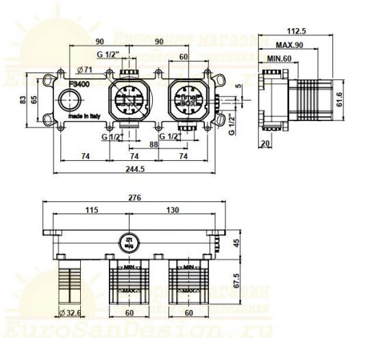 Внутренняя часть для смесителя Fima Carlo Frattini F3400 ФОТО