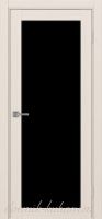 Межкомнатная дверь ТУРИН 501.2 ЭКО-шпон Ясень перламутровый. стекло - Лакобель Чёрное