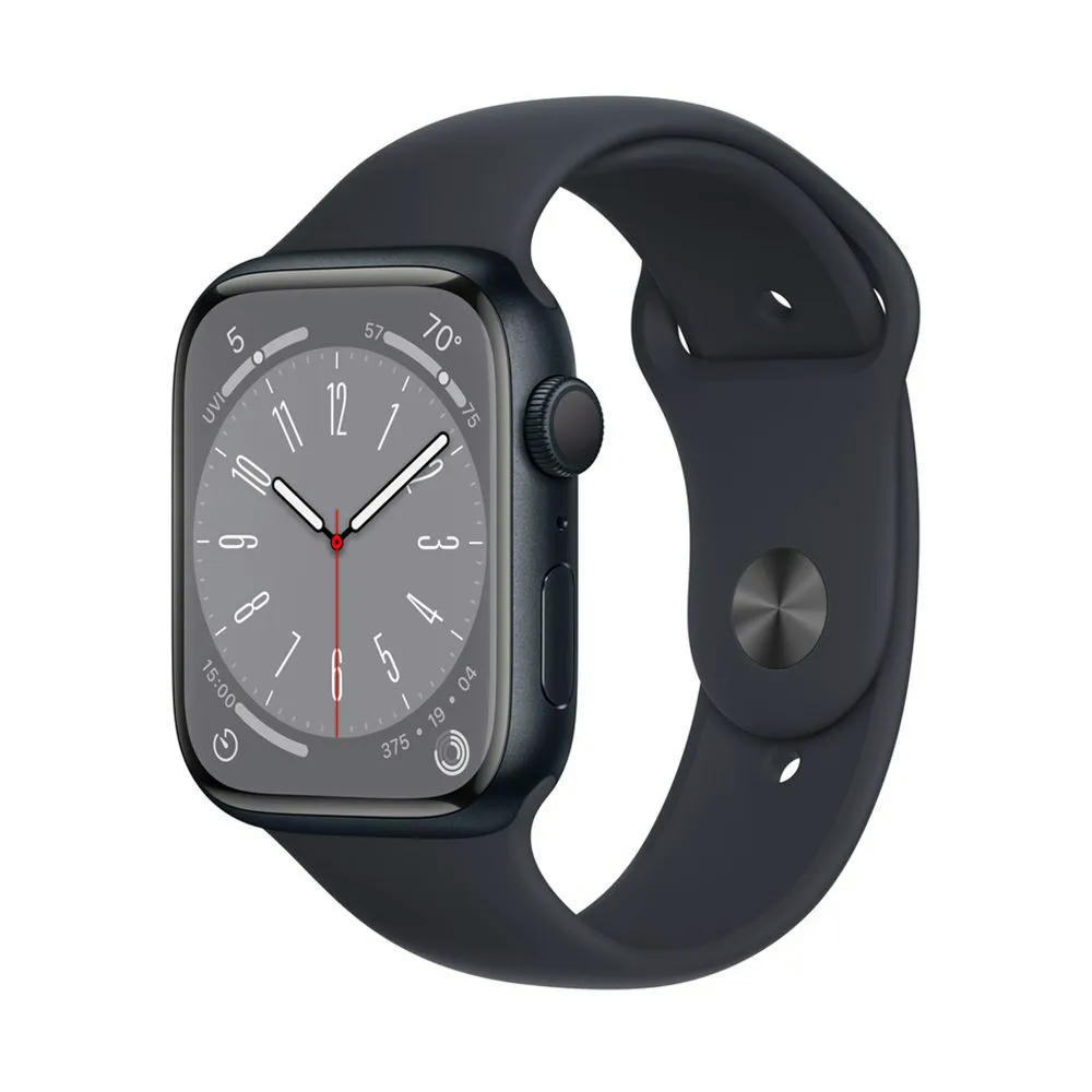 Apple Watch Series 8 45mm (GPS) Midnight Aluminum Case with Midnight Sport Band (M/L) (MNUL3)