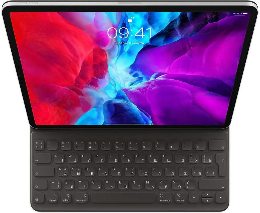 Клавиатура Apple Smart Keyboard Folio для iPad Pro 12.9 (4th generation) русская (нейлон с подставкой) (черный) (MXNL2)