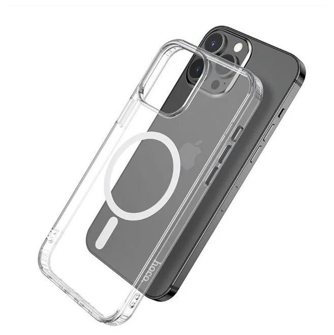 Чехол-накладка Hoco Magnetic Series TPU для iPhone 15 Pro силиконовый (прозрачный)
