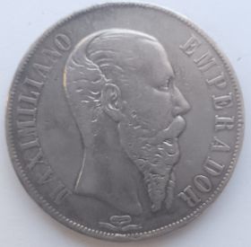Император Максимилиан I 1песо (регулярный выпуск) Мексика 1867