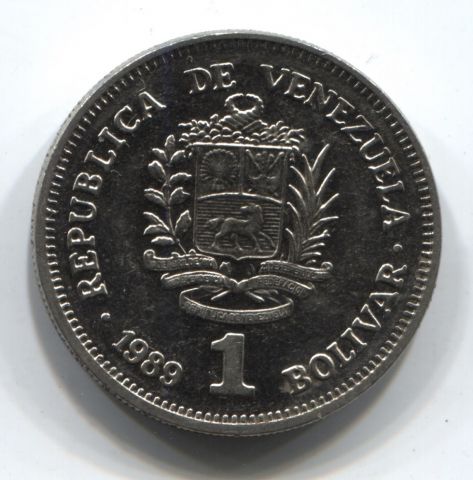 1 боливар 1989 Венесуэла AUNC