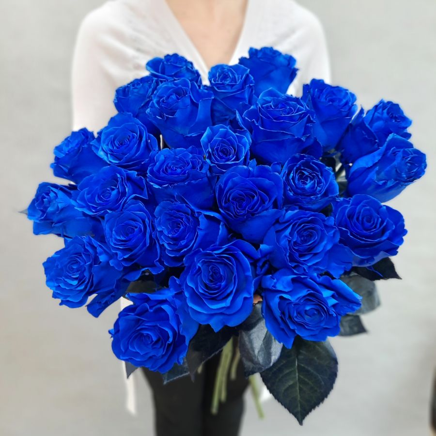 Синие розы Эквадор 60 см
