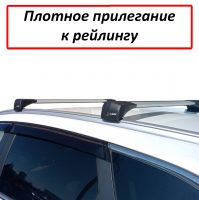 Багажник на крышу Mercedes Benz GLC (X253) (2015-2022), Lux Bridge, крыловидные дуги (серебристый цвет)
