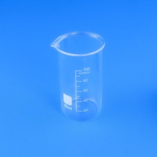 Стакан лабораторный высокий 5drops В-1-100, 100 мл, стекло Boro 3.3, градуированный