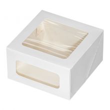 Коробка "CAKE" 180х180х100мм ForGenika 2 окна, белая