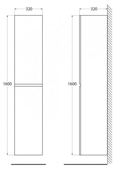 Шкаф подвесной BelBagno ALBANO-1600-2A-SC-P схема 14