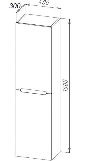 Шкаф подвесной, правосторонний BelBagno ETNA-1500-2A-SC-BL-P-R схема 4