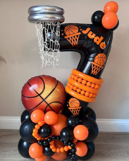 Баскетбол каскад с цифрой из шаров